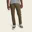 olive green Tech Pants, showcasing the 5-pocket design.