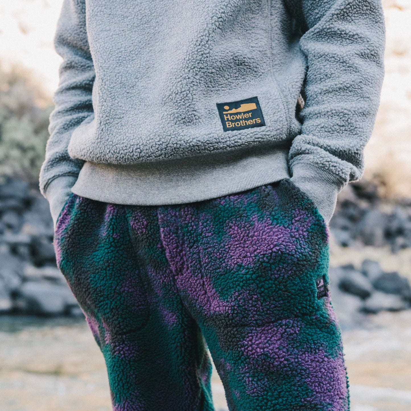 Pelusa Fleece Pants - Inkblots : Purple Rain