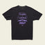 A black T-shirt featuring a purple graphic of a landscape with clouds, arrows, and the word ADALIER above Silver Edition in stylized text—perfect for fans of experimental artwork and vintage t-shirts.