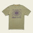 An olive green T-shirt with a purple graphic of two alligators facing each other, forming a circle around a sun design. Reminiscent of vintage t-shirts, HOWLER BROTHERS is printed in bold, purple text below the image.