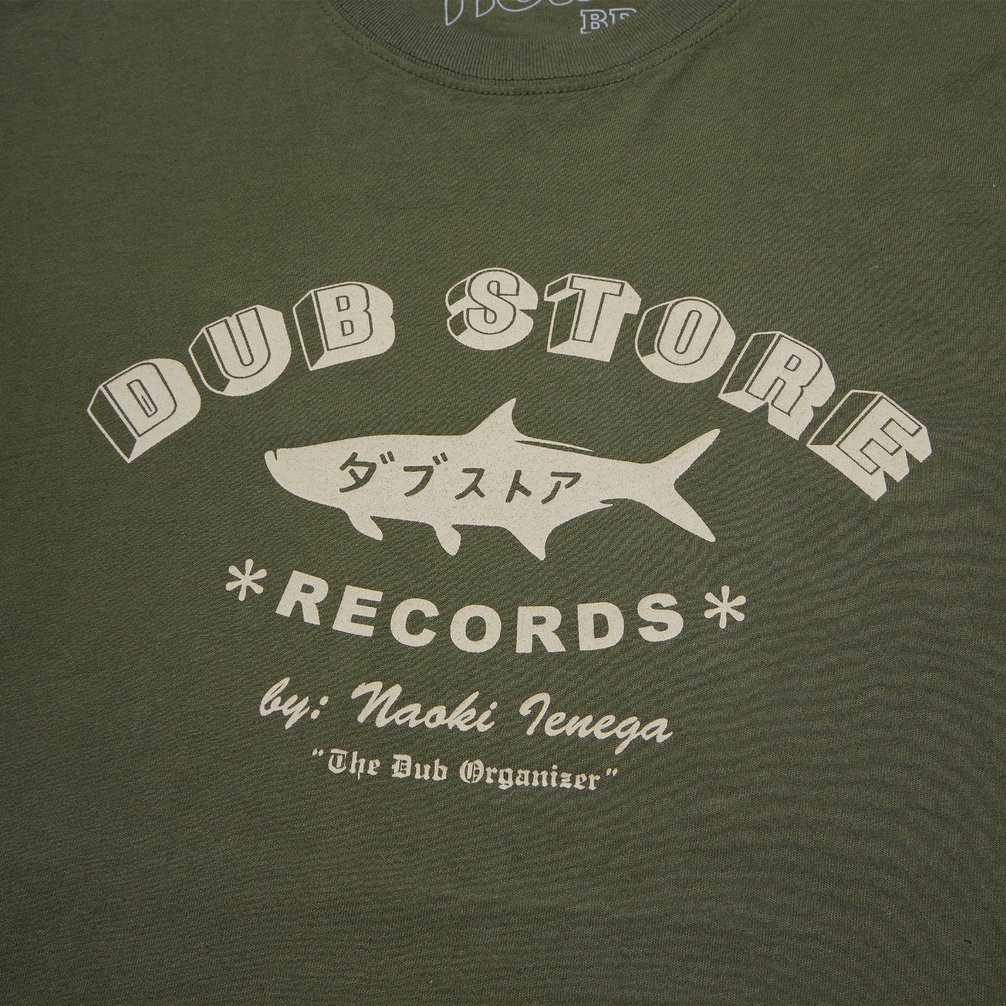 Dub Store Records Cotton T-Shirt - Dark Olive