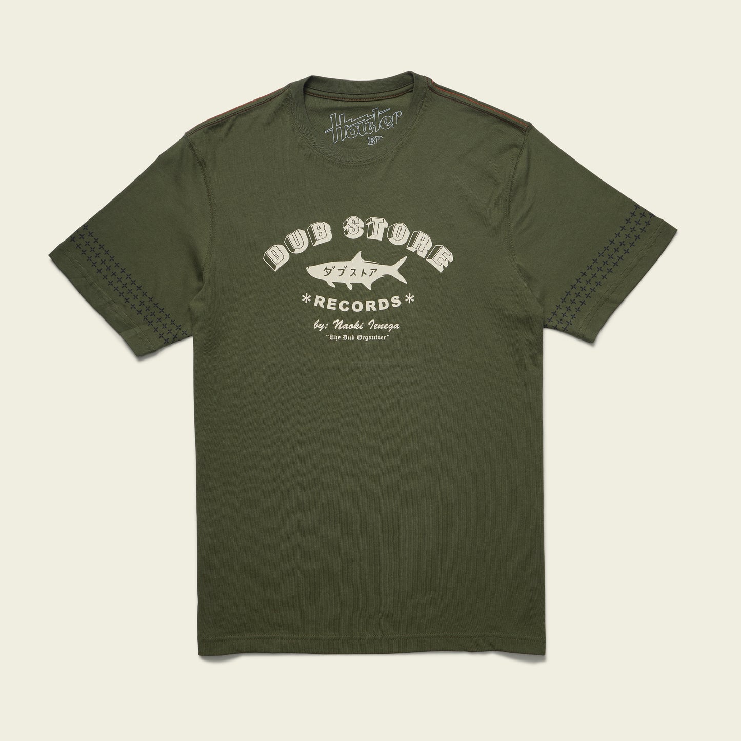 Dub Store Records Cotton T-Shirt - Dark Olive