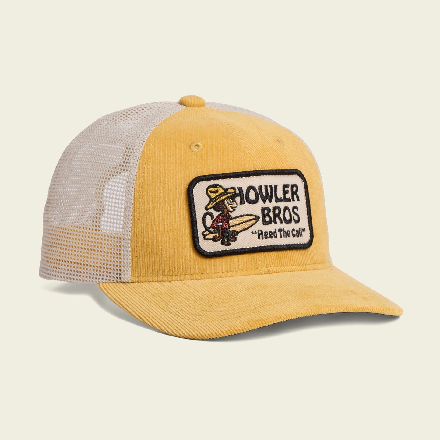 El Monito Surfs Badge Standard Hat - Yellow Corduroy
