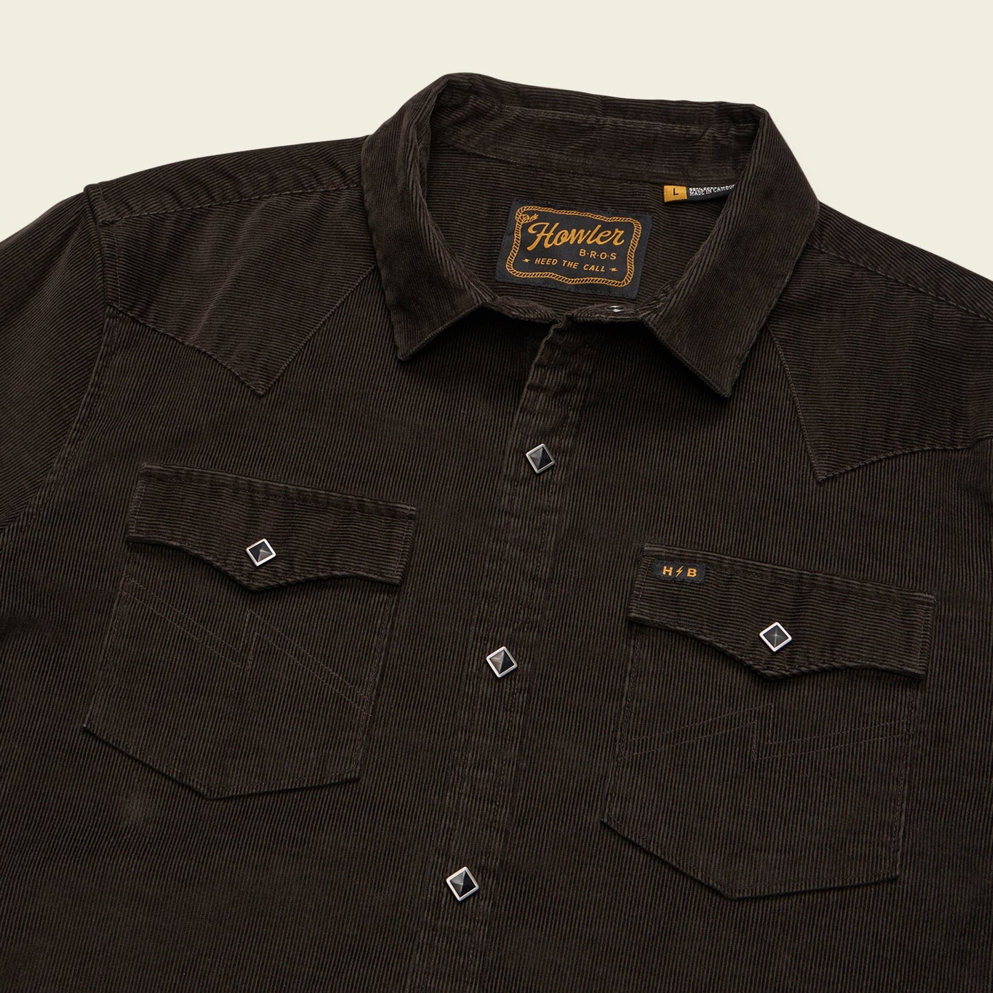 Banning Corduroy Snapshirt - Antique Black