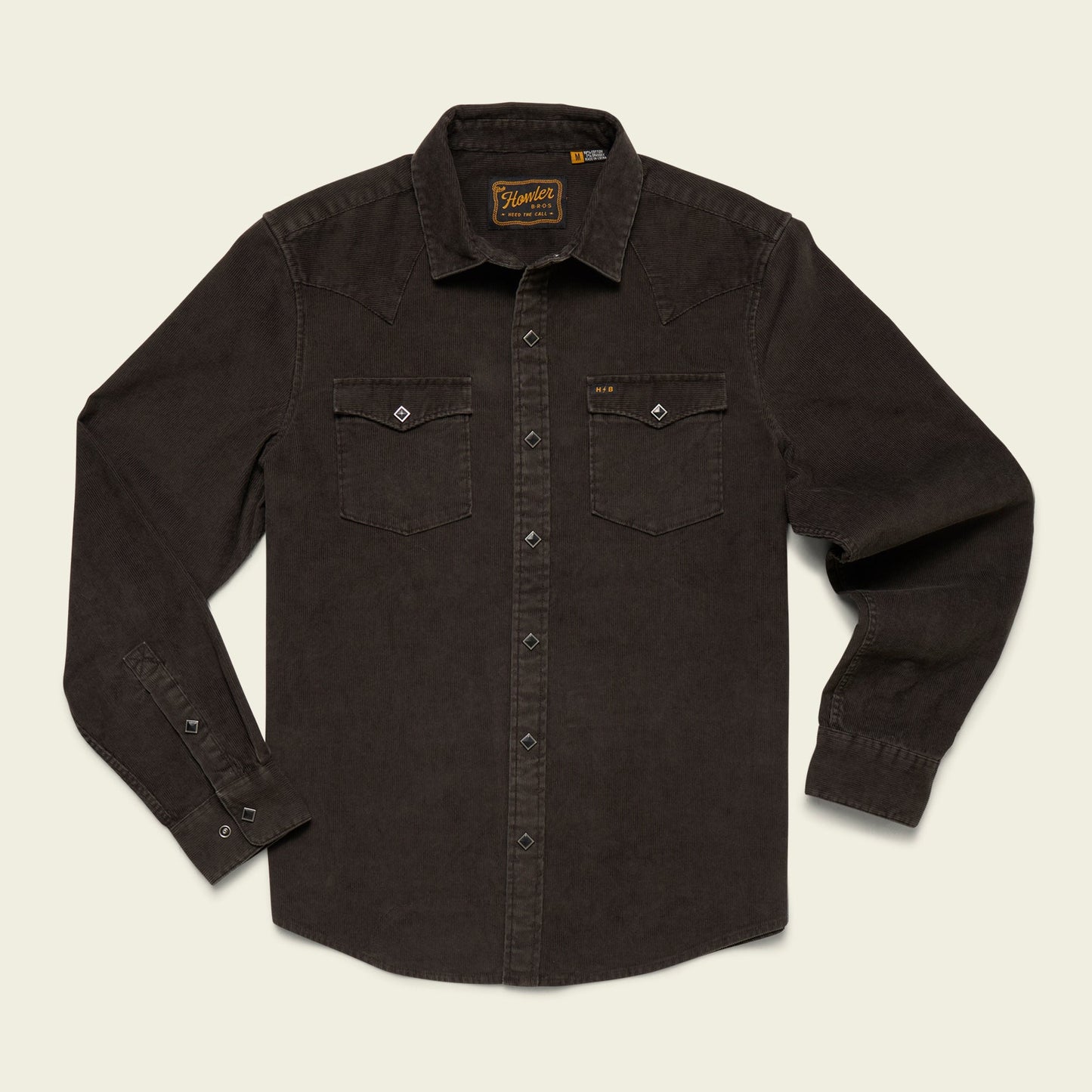 Banning Corduroy Snapshirt - Antique Black