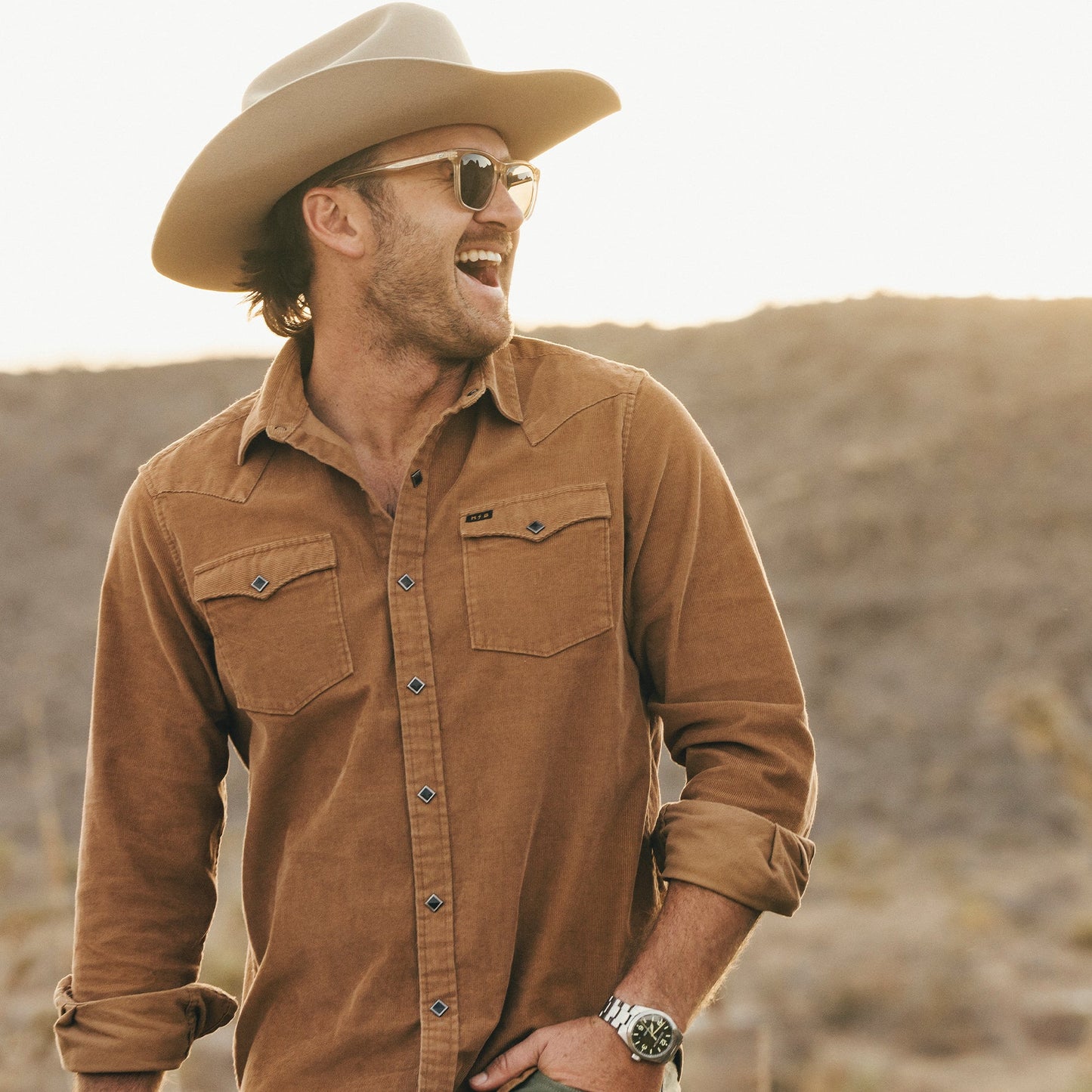 Banning Corduroy Snapshirt - Duck Brown