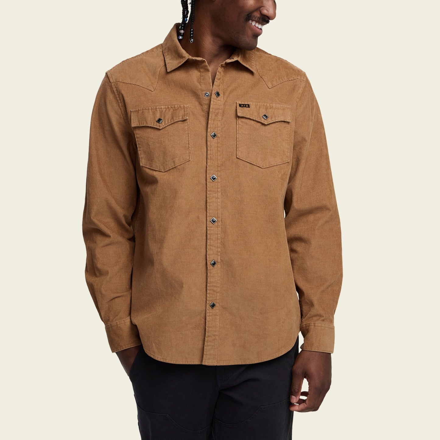 Banning Corduroy Snapshirt - Duck Brown