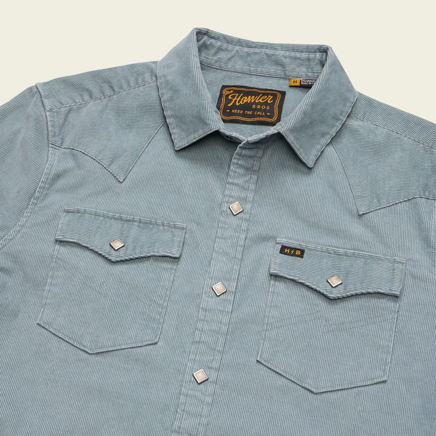 Banning Corduroy Snapshirt - Iron Blue