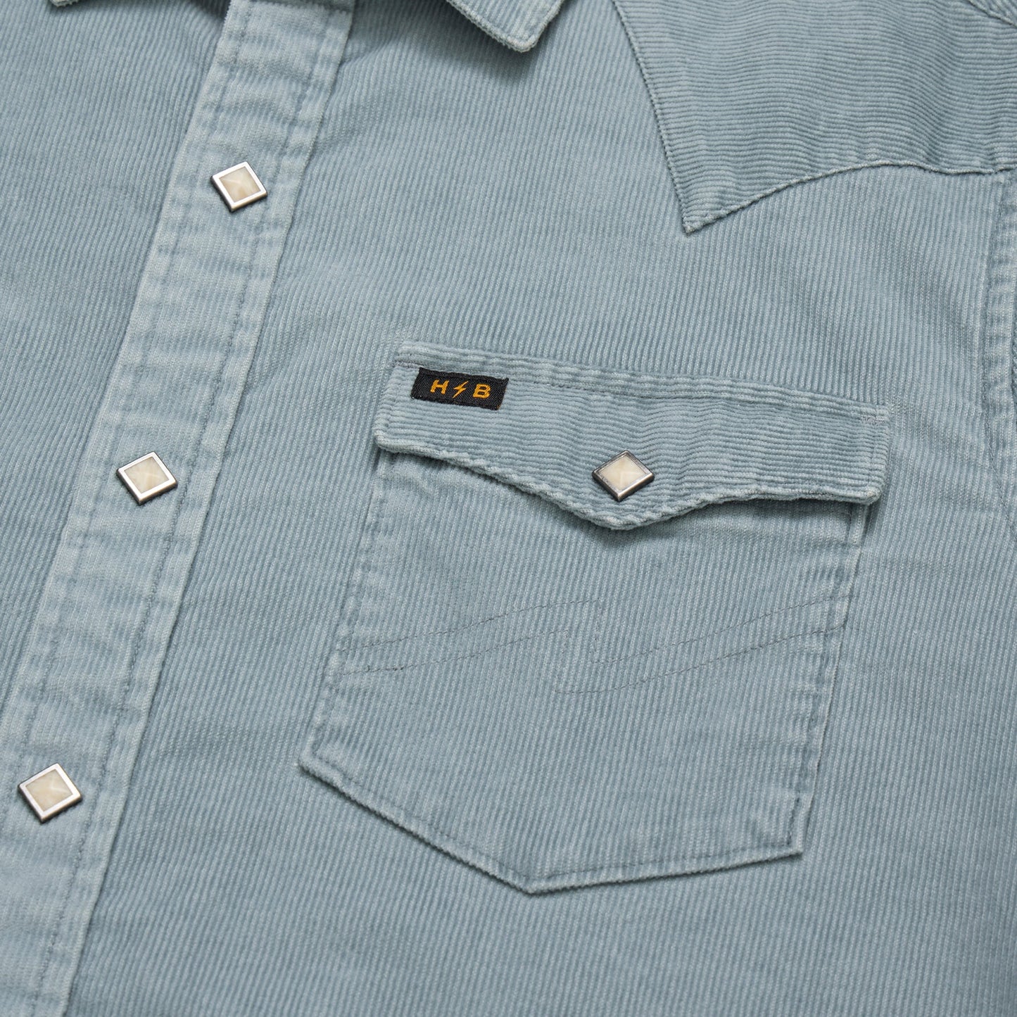 Banning Corduroy Snapshirt - Iron Blue