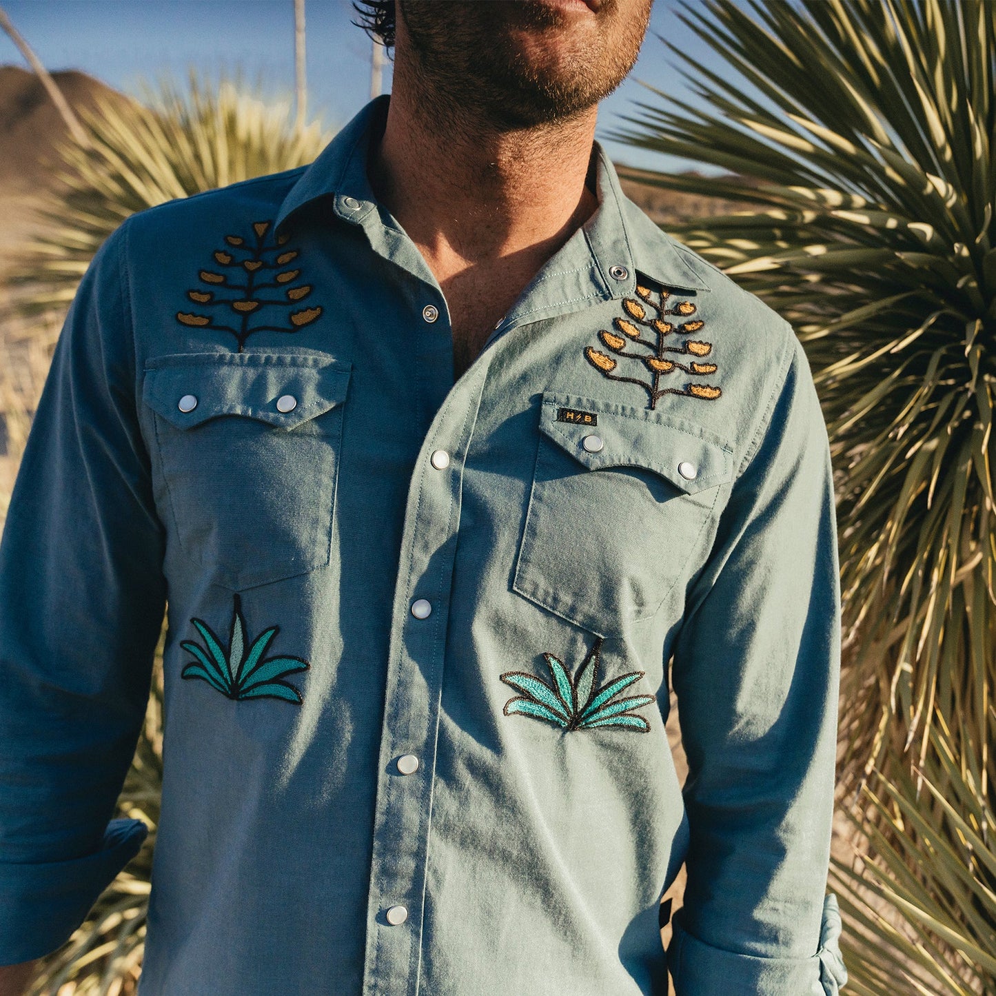 Crosscut Deluxe Snapshirt - Centuries : North Atlantic Blue