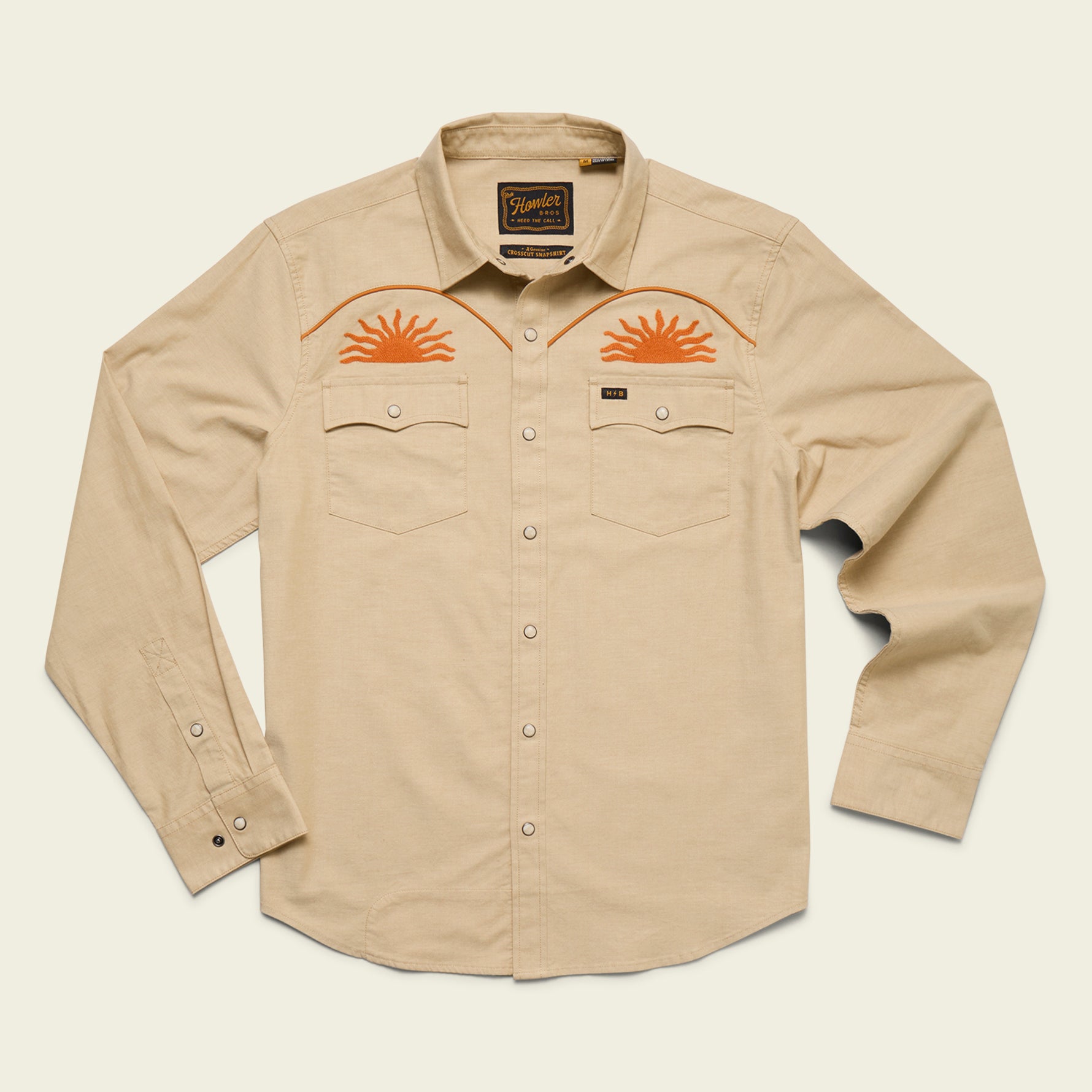 Crosscut Deluxe Snapshirt - El Sol : Gold – HOWLER BROTHERS