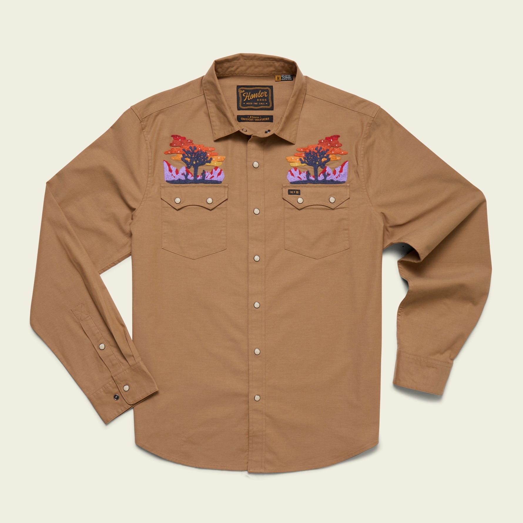Crosscut Deluxe Snapshirt - Yuccas : Driftwood – HOWLER BROTHERS