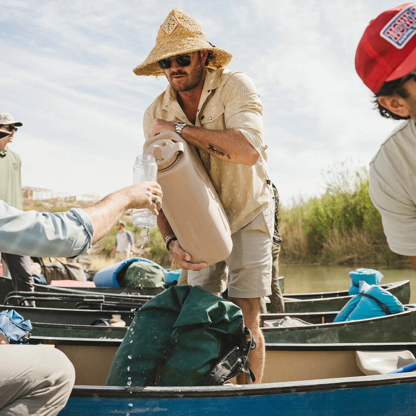 H Bar B Tech Longsleeve - Mosquero Stripe : Brown Rice