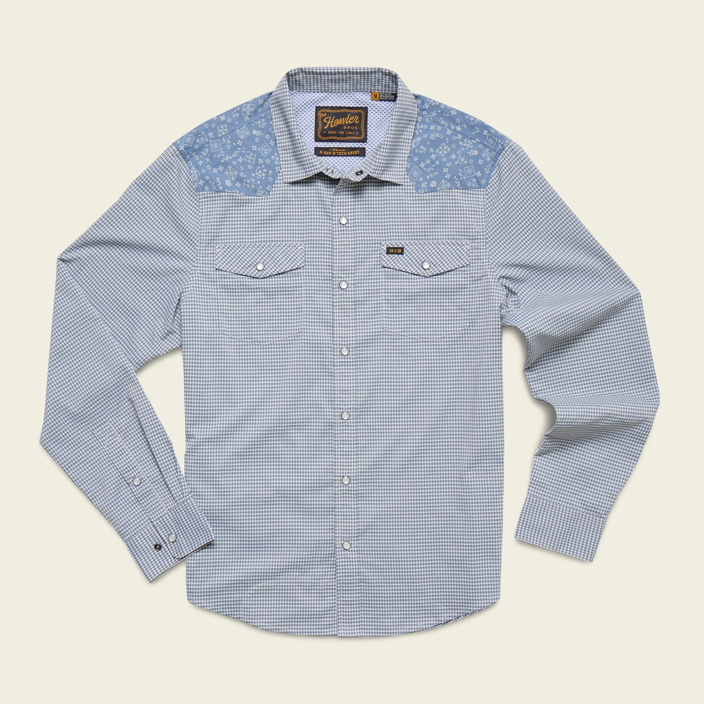 H Bar B Tech Longsleeve - Wild Rag : Blue Mirage
