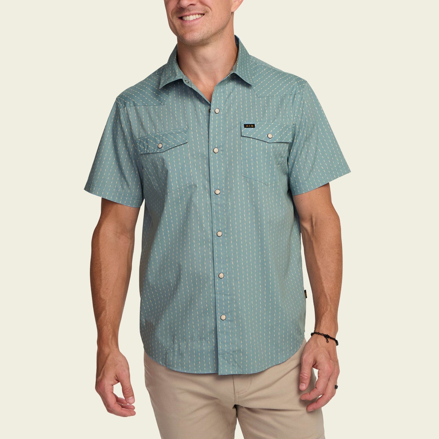 H Bar B Snapshirt - Power Lines : Smoke Blue