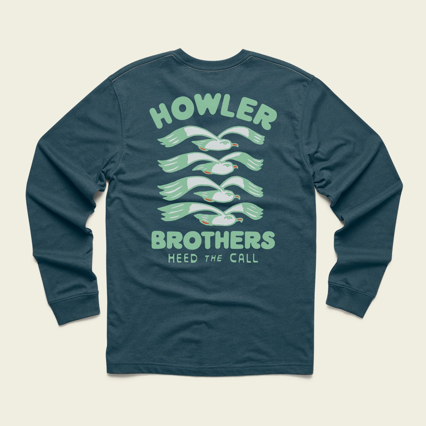 Flocka Seagulls Longsleeve Cotton T-Shirt - Key Largo