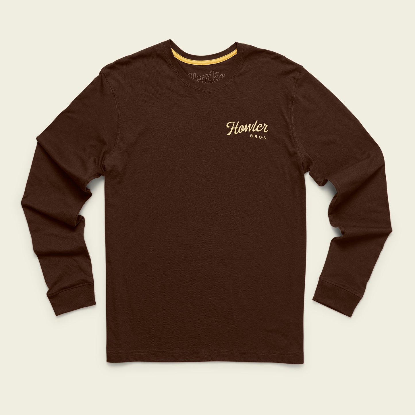 Howler Posse Longsleeve Cotton T-Shirt - Mahogany
