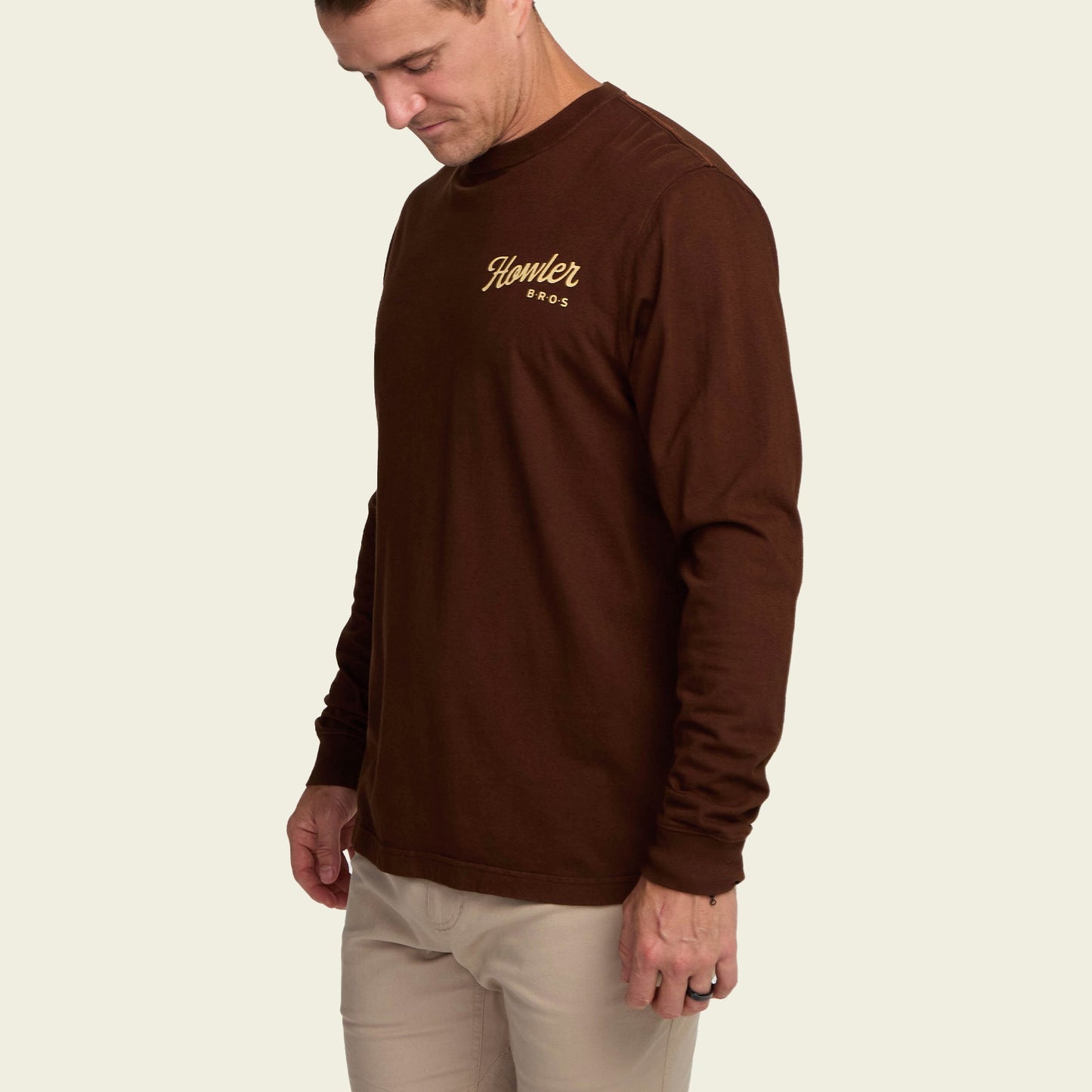Howler Posse Longsleeve Cotton T-Shirt - Mahogany