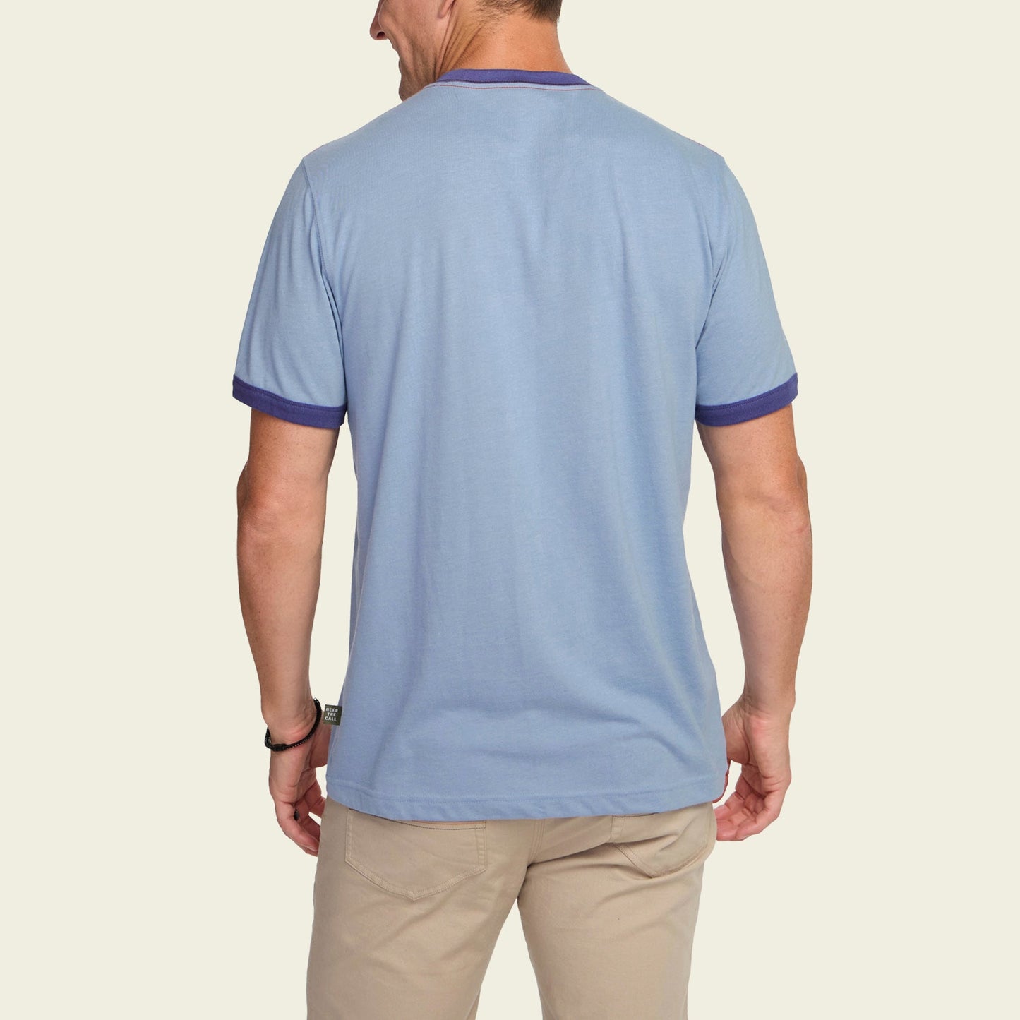 El Monito Surfs Ringer T - Light Blue Heather