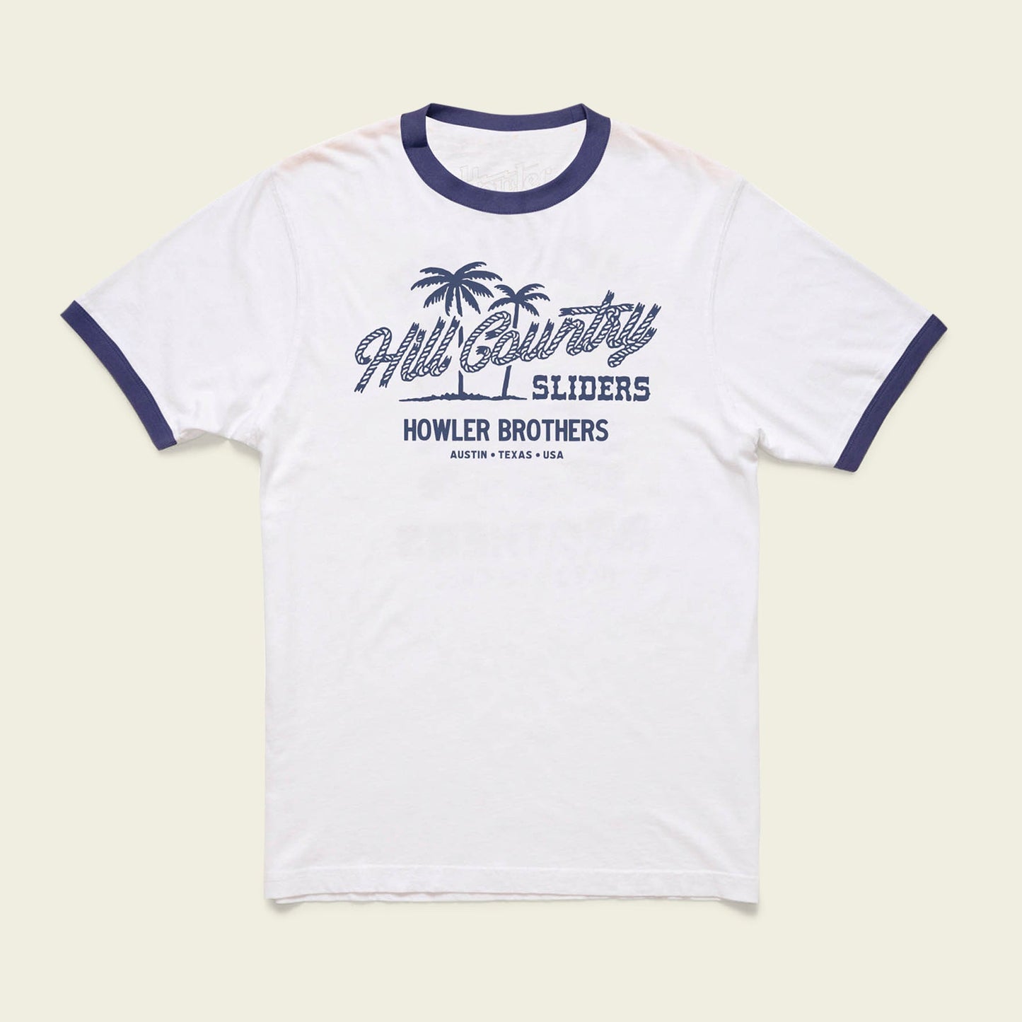 Hill Country Beach Sliders Ringer T - Vintage White