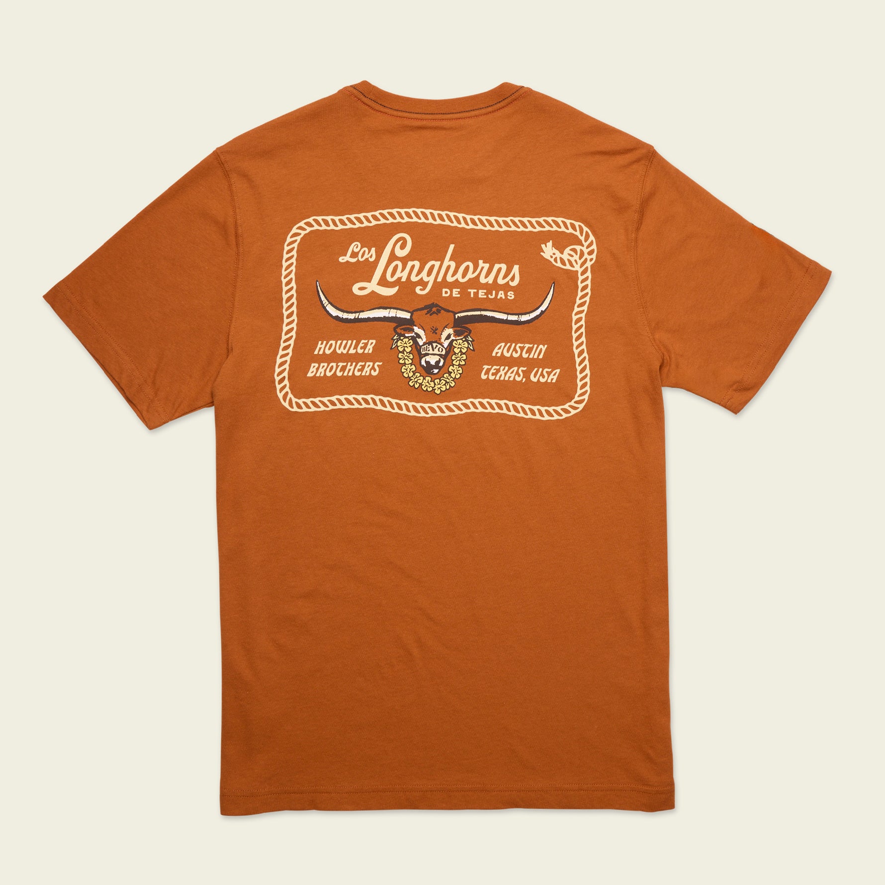Texas Longhorns Pocket T-Shirt - Bevo Buckle : Burnt Orange