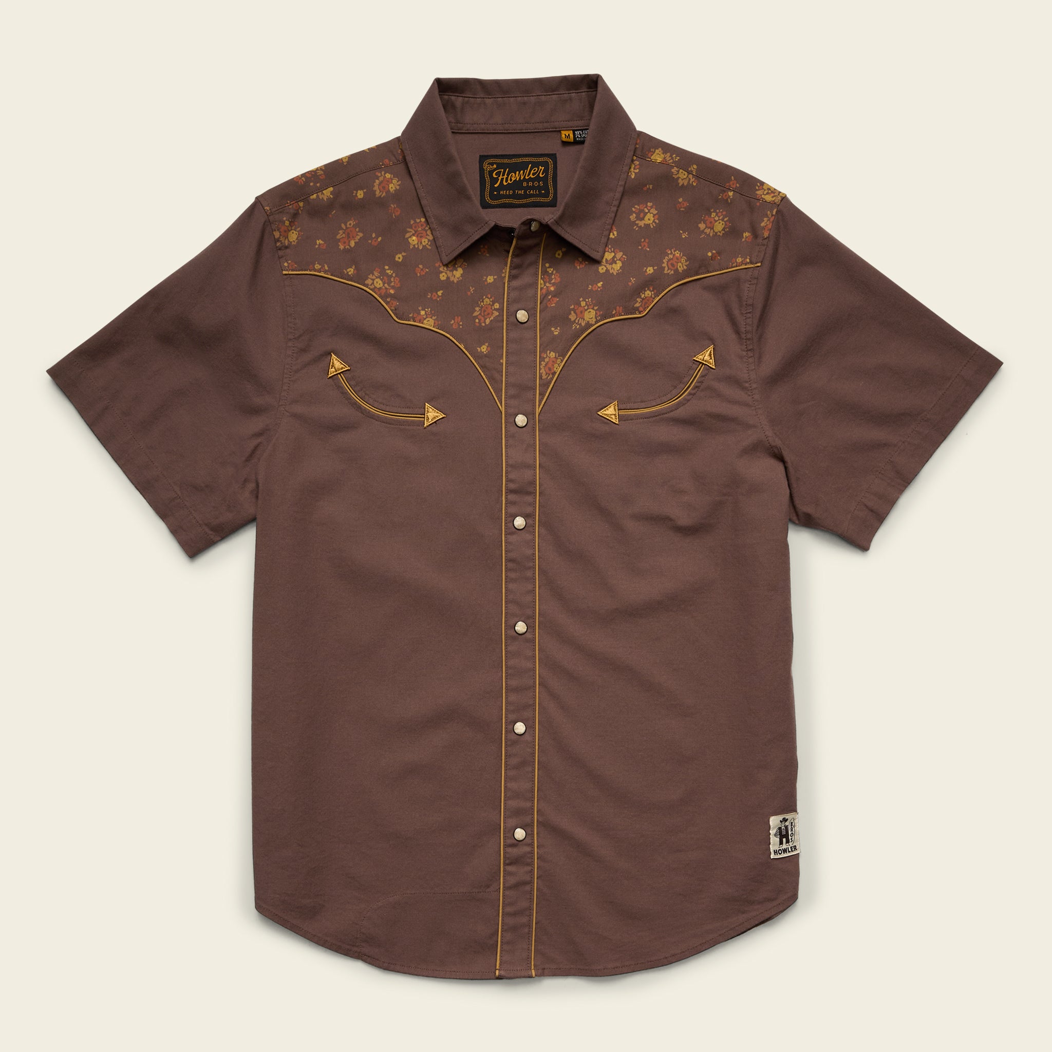 H-Man Western Wear Broncbuster Snapshirt - Bouquets : Morel