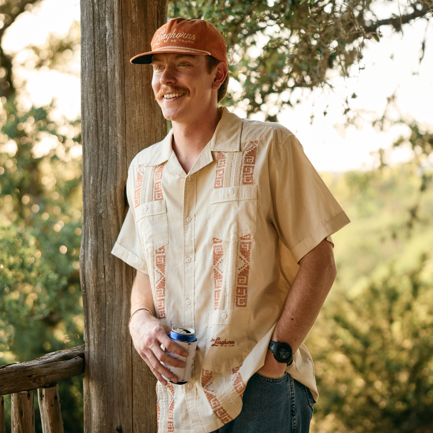 Texas Longhorns Guayabera Shirt - Tejas Tan