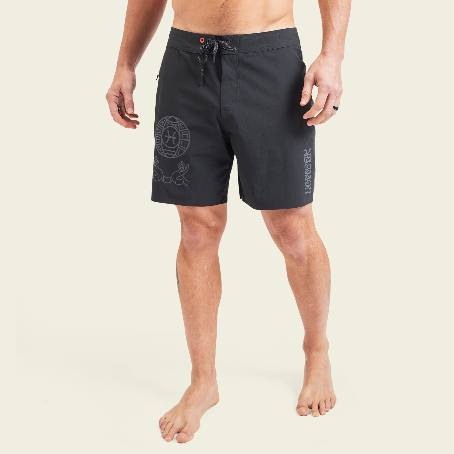Del Este Performance Boardshorts 17" - Fortune Teller : Antique Black