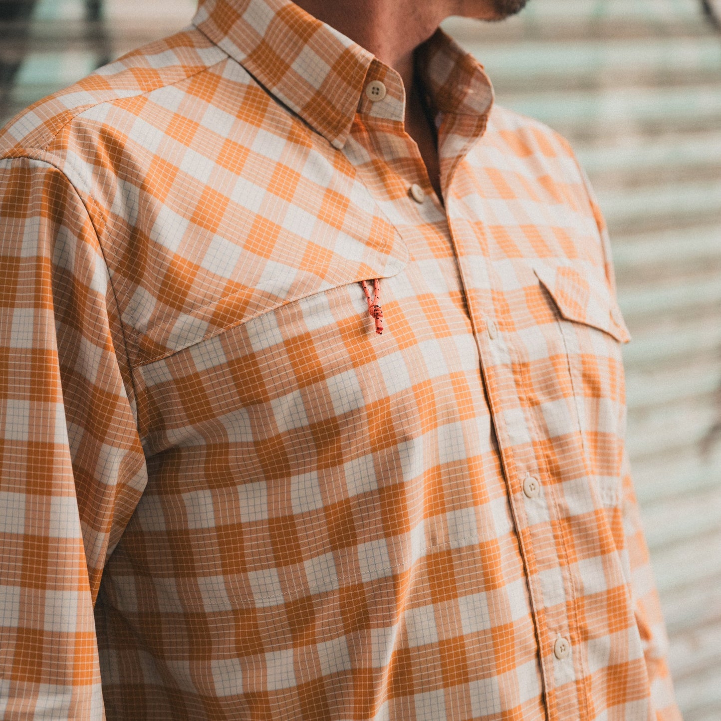 Matagorda Longsleeve Shirt - Landon Plaid : Pumpkin