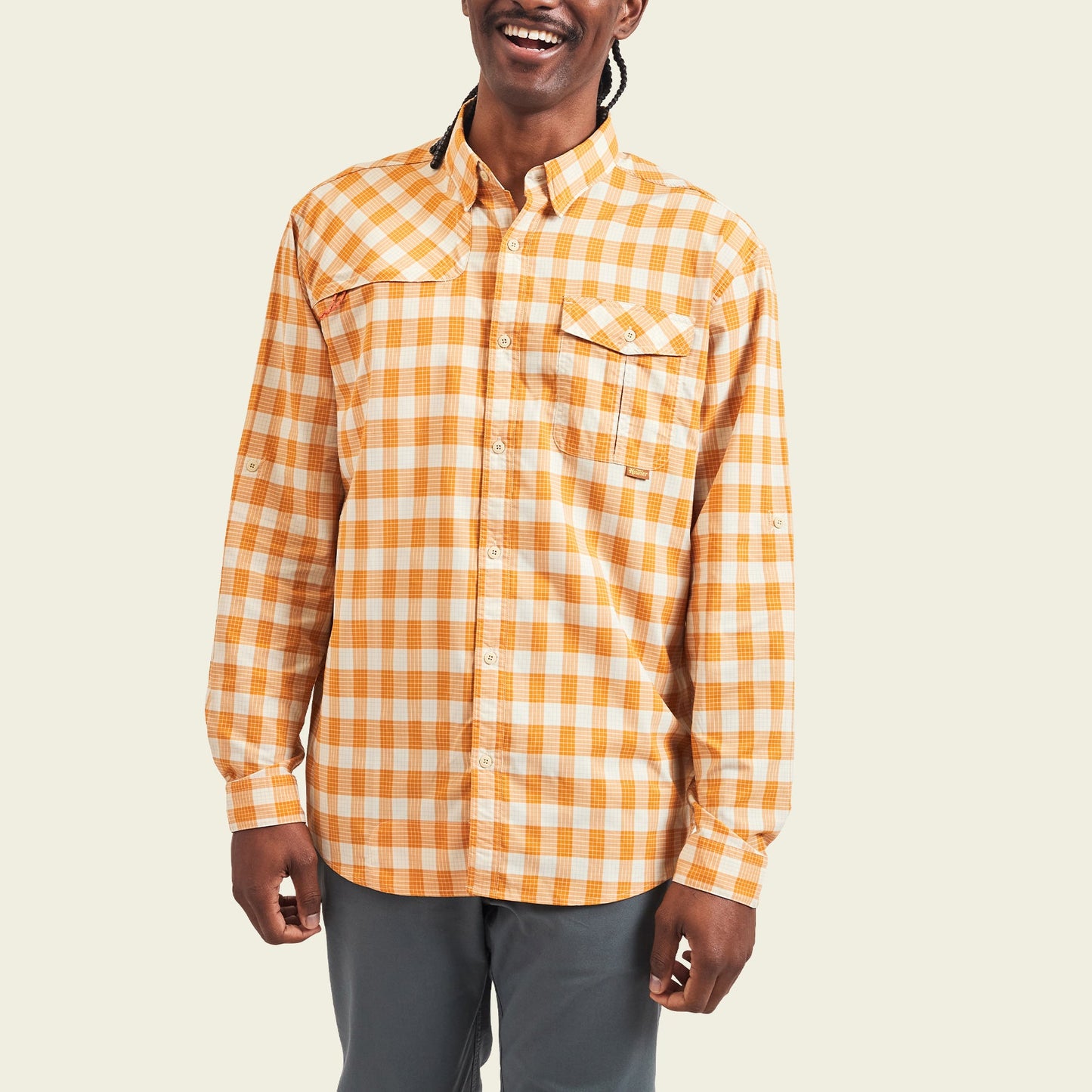 Matagorda Longsleeve Shirt - Landon Plaid : Pumpkin