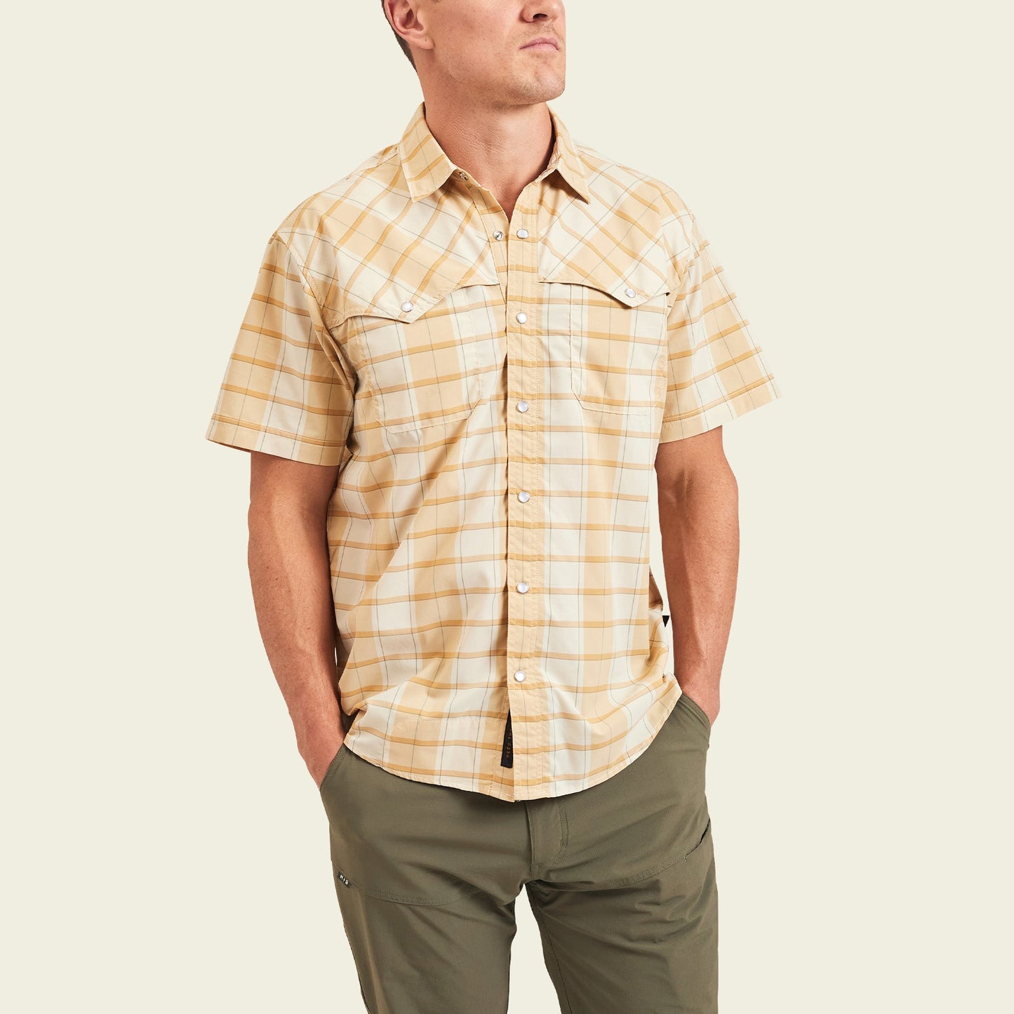 Open Country Tech Shirt - Braden Plaid : Brown Rice