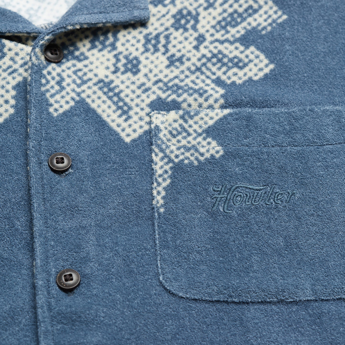 Palapa Terry Shirt - Sunflower Pixels : Postal Blue