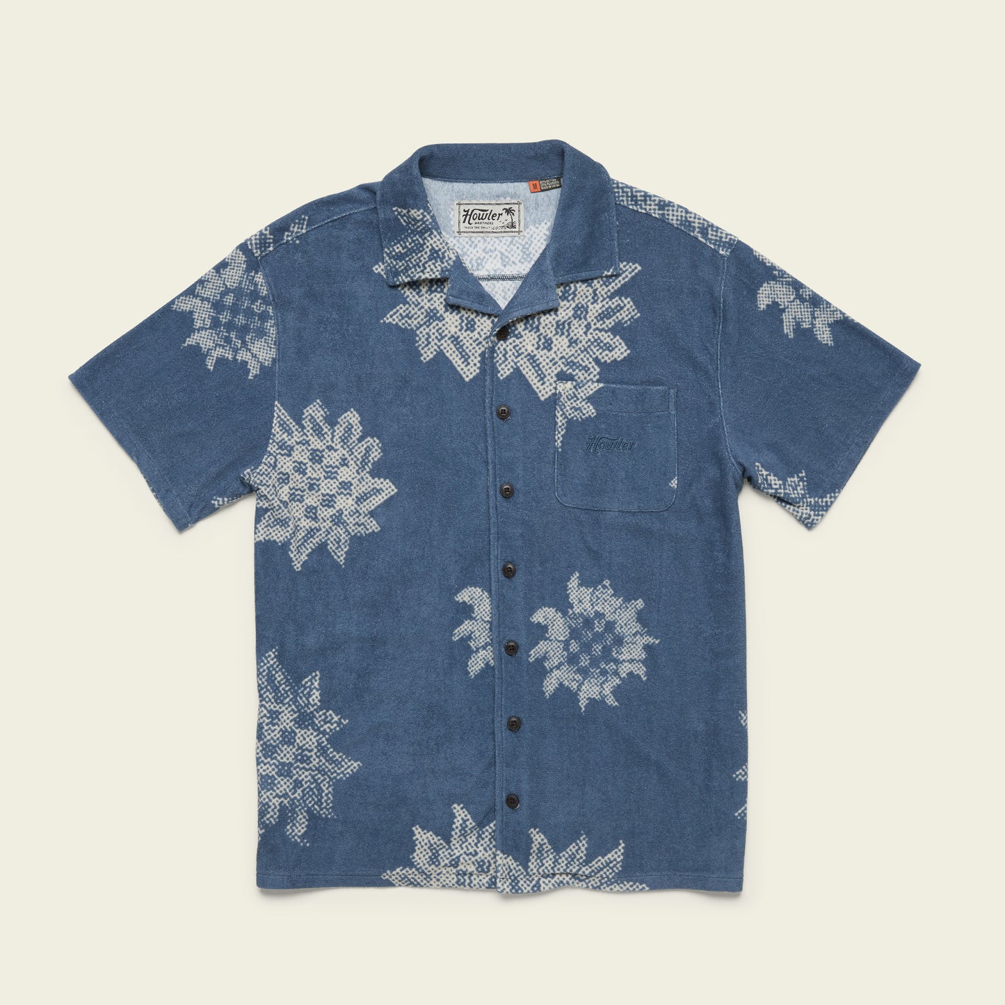 Palapa Terry Shirt - Sunflower Pixels : Postal Blue
