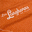 An orange Los Longhorns de Tejas Bandana with white text and small star and dot patterns—perfect as a University of Texas Longhorns game day accessory.
