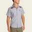 A man in a Crosscut Deluxe Shortsleeve summer shirt featuring subtle motif embroidery.