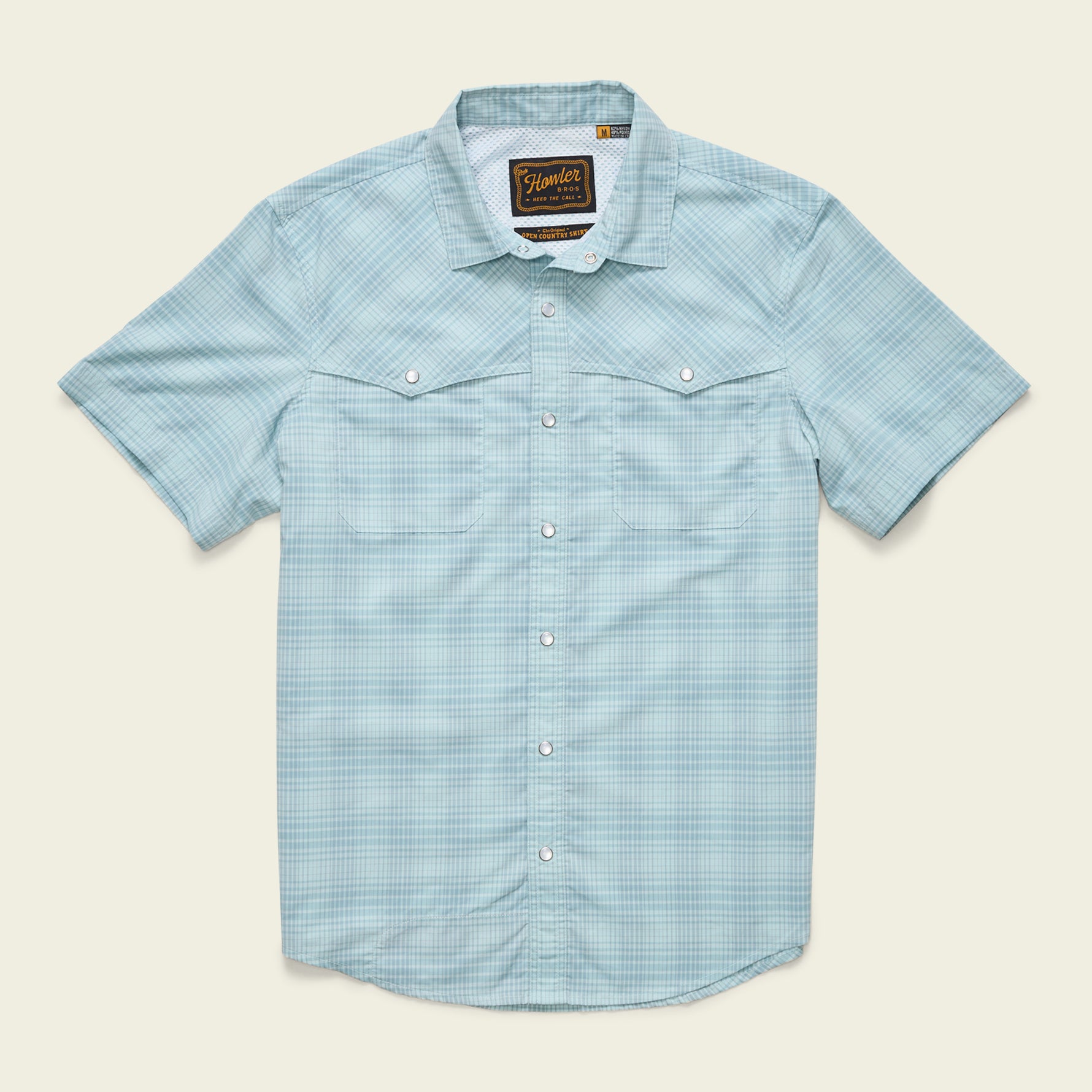 Open Country Tech Shirt - Coopers Plaid : Sterling Blue HOWLER BROTHERS Open Country Tech Shirt - Coopers Plaid : Sterling Blue HOWLER BROTHERS