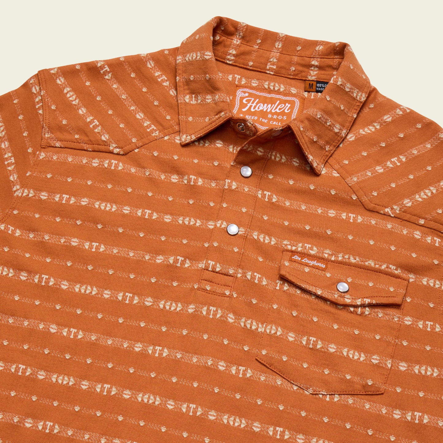 Texas Longhorns Ranchero Jacquard Polo - Tejas Jacquard : Burnt Orange