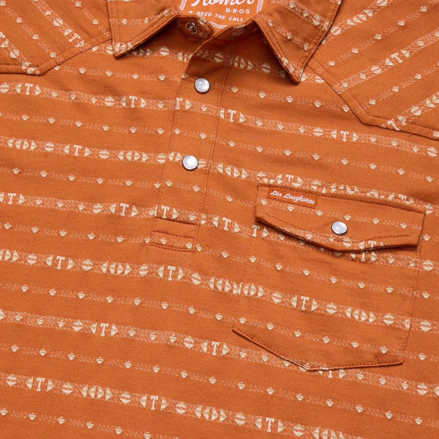 Texas Longhorns Ranchero Jacquard Polo - Tejas Jacquard : Burnt Orange