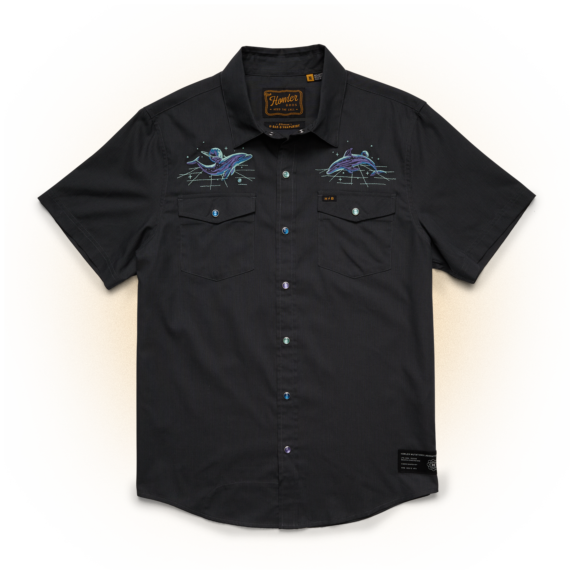 Dolphin Dimensions H Bar B Snapshirt - Antique Black – HOWLER BROTHERS