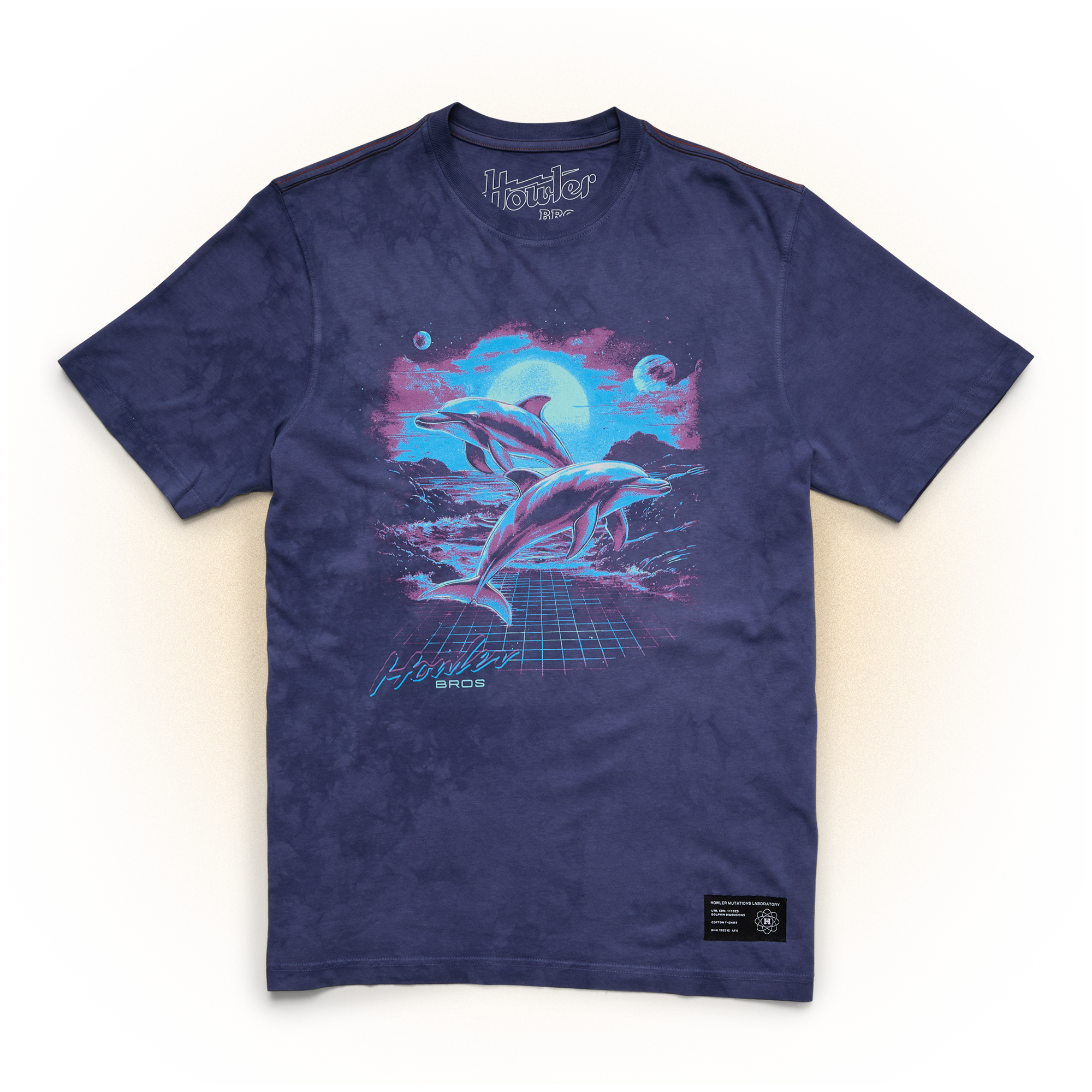Dolphin Dimensions Cotton T-Shirt - Tidal Tie-Dye – HOWLER BROTHERS Dolphin Dimensions Cotton T-Shirt - Tidal Tie-Dye – HOWLER BROTHERS