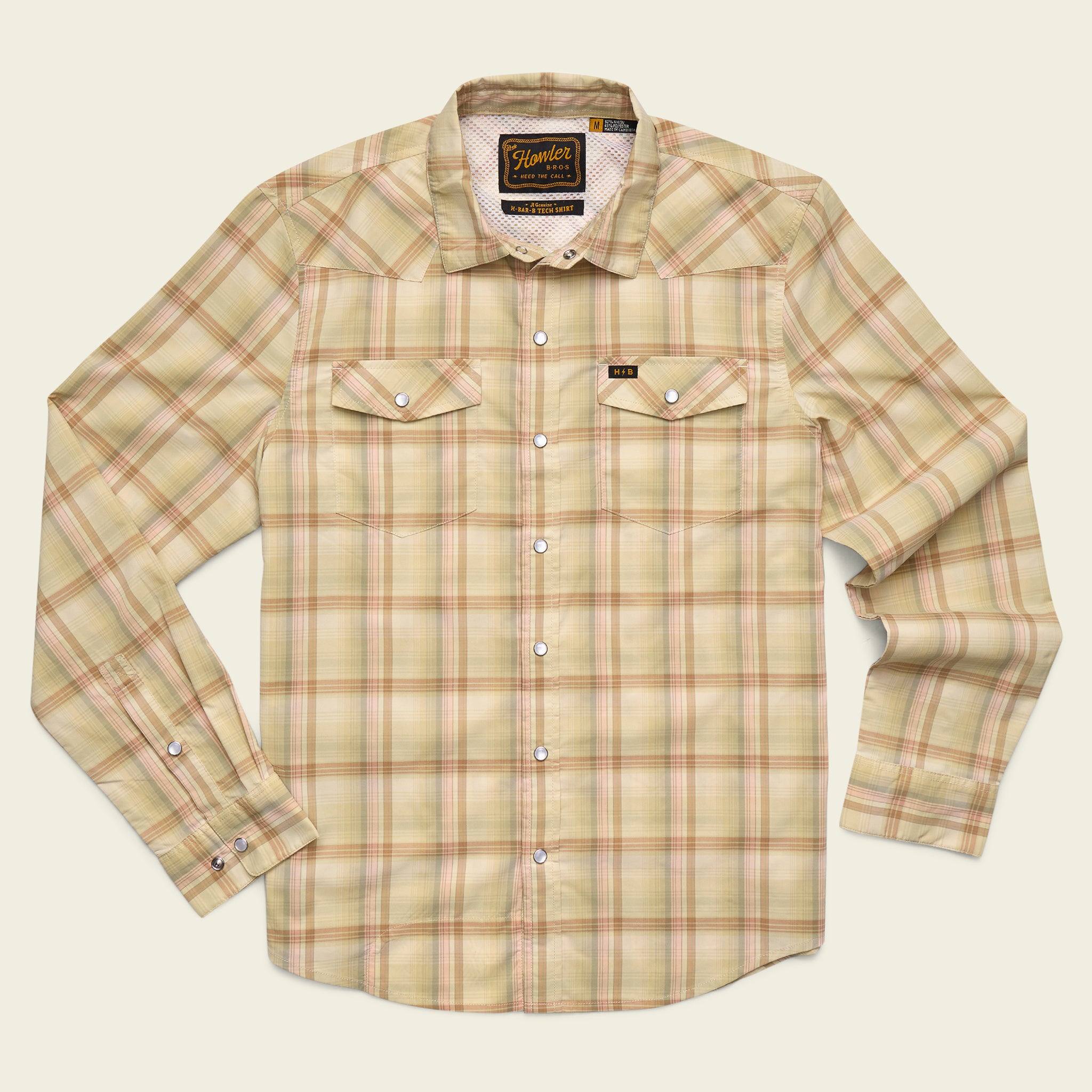 H Bar B Tech Longsleeve - Isley Plaid : Hemp – HOWLER BROTHERS
