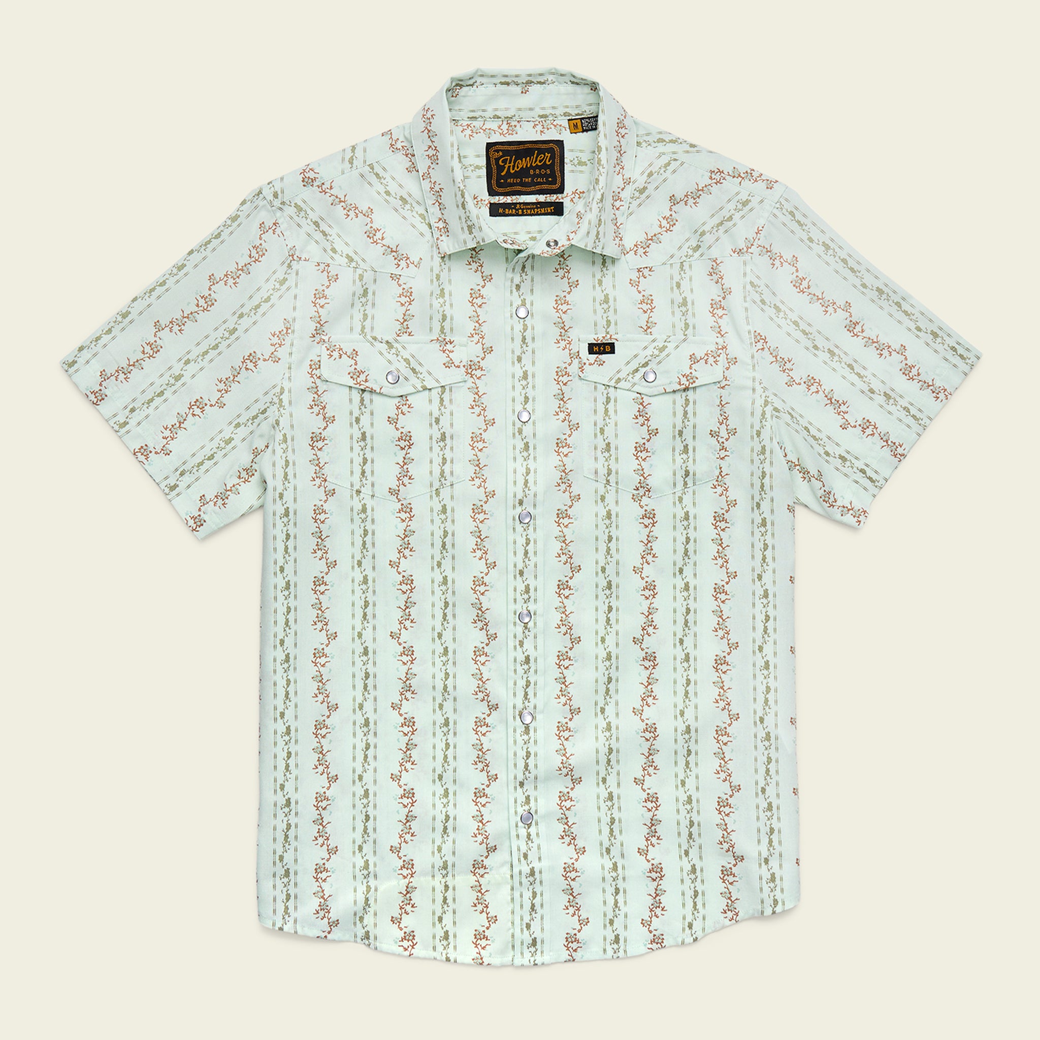 アーセナル Hleb 13 シャツ H Bar B Snapshirt - Hibiscus Ribbons : Mint – HOWLER BROTHERS