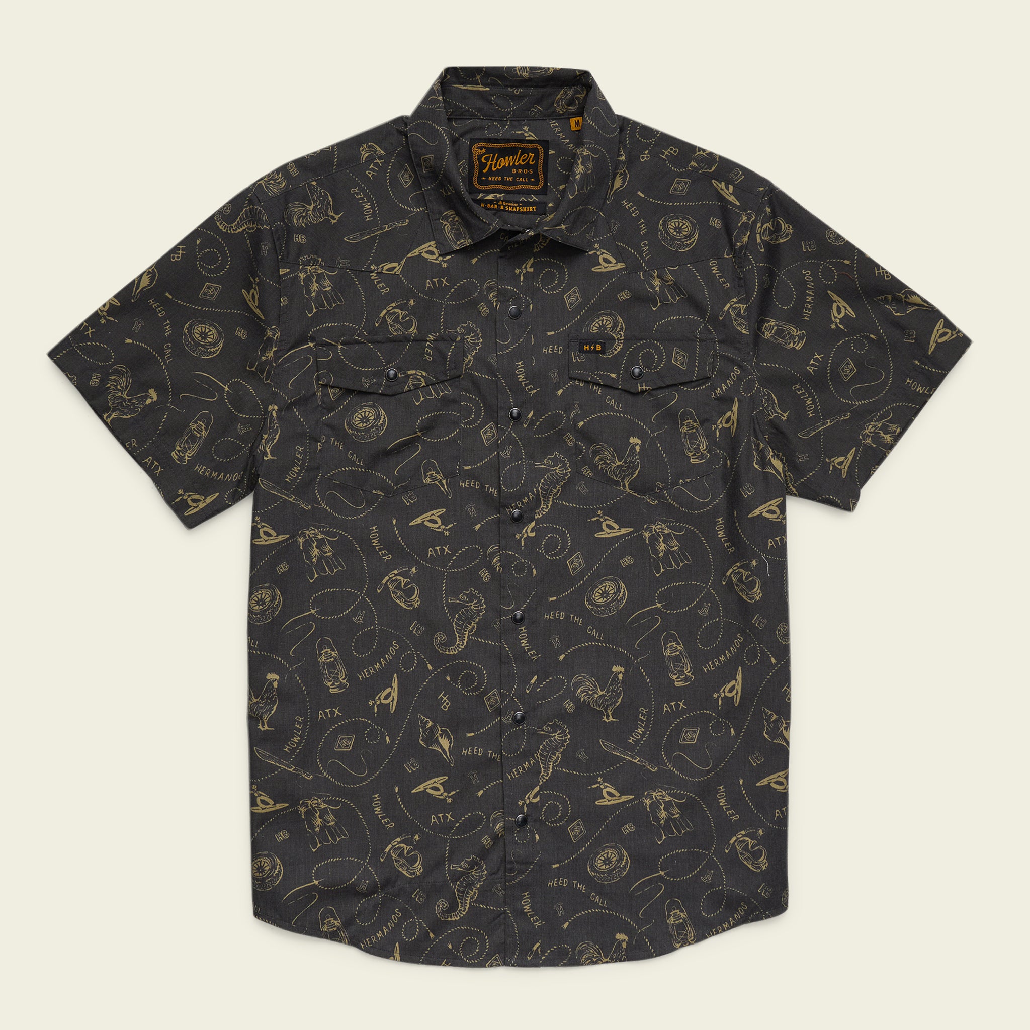 H Bar B Snapshirt - Sea Rodeo : Antique Black – HOWLER BROTHERS