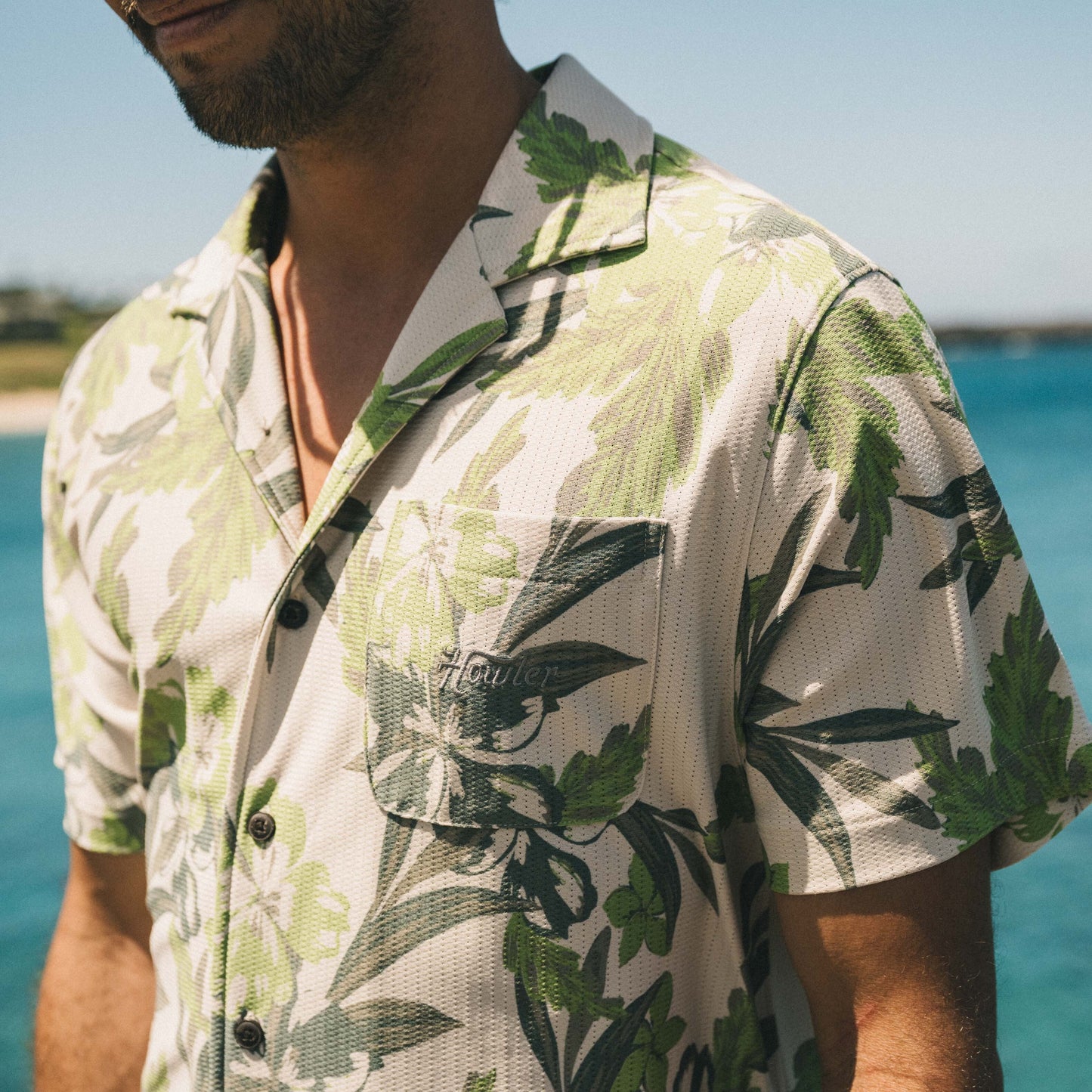 Palapa Tech Shirt - Flagler Floral : Off White