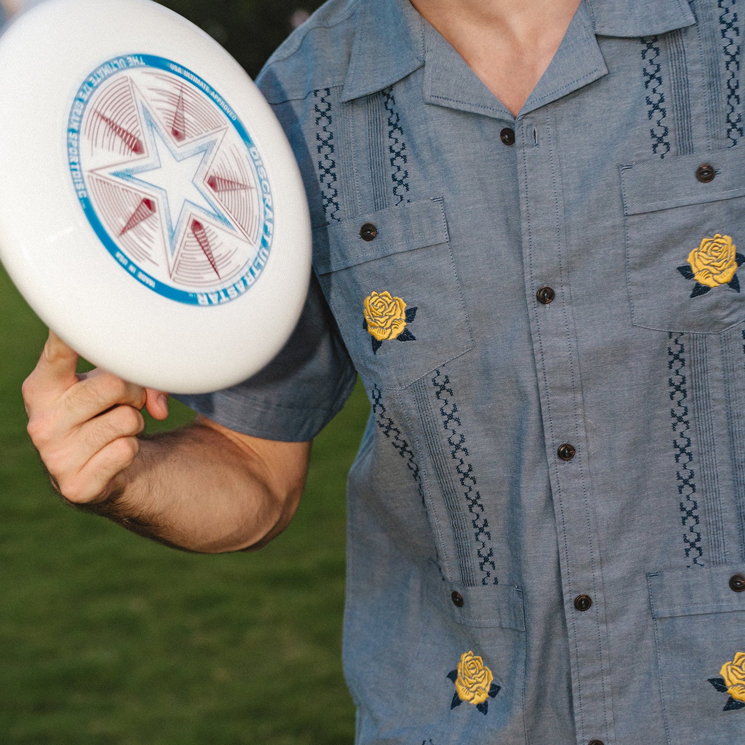 ACL Fest 2025 Guayabera Shirt - Rosas Amarillas : Azul