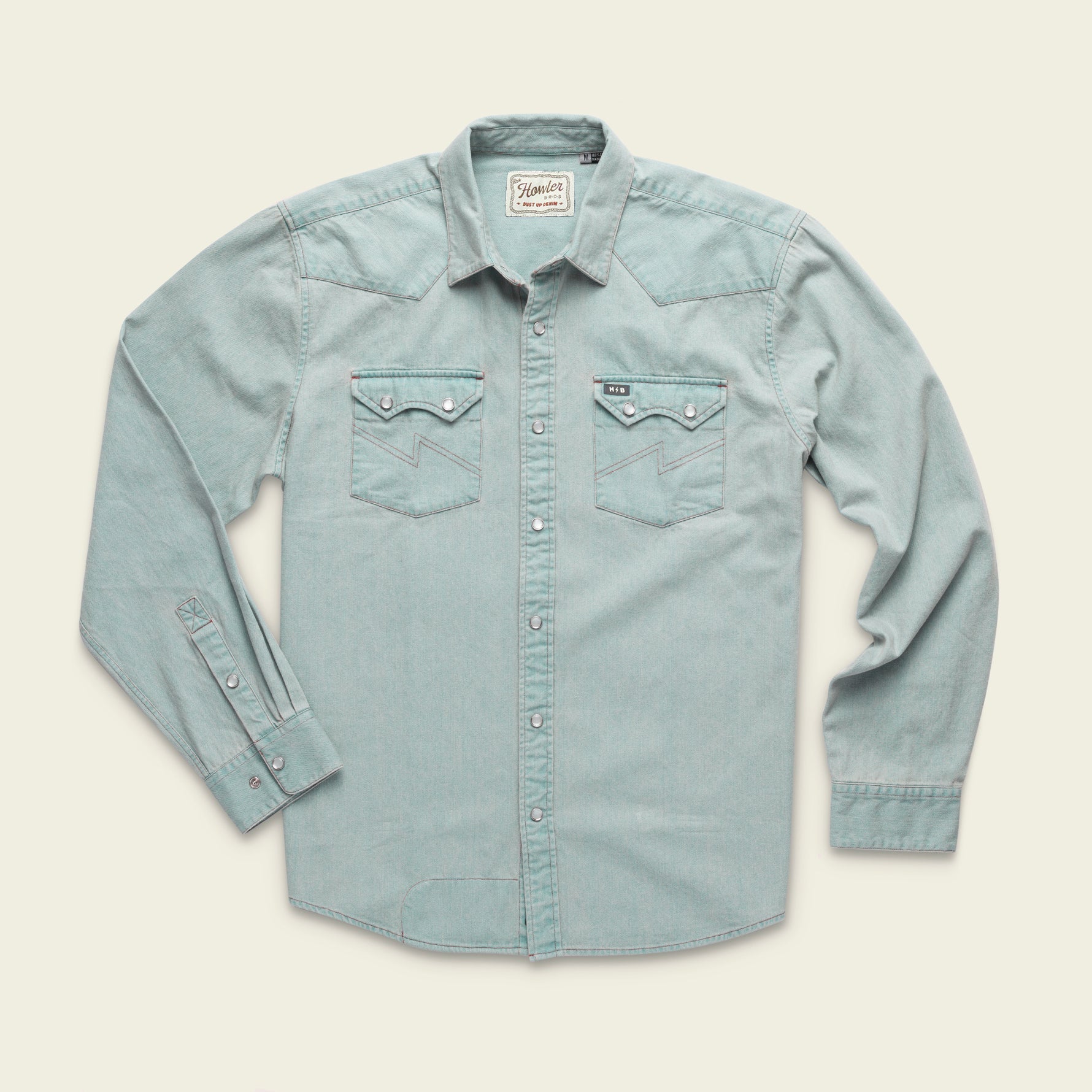 Howler popular Bros Chambray Western Shirt Lightning Bolts - medium