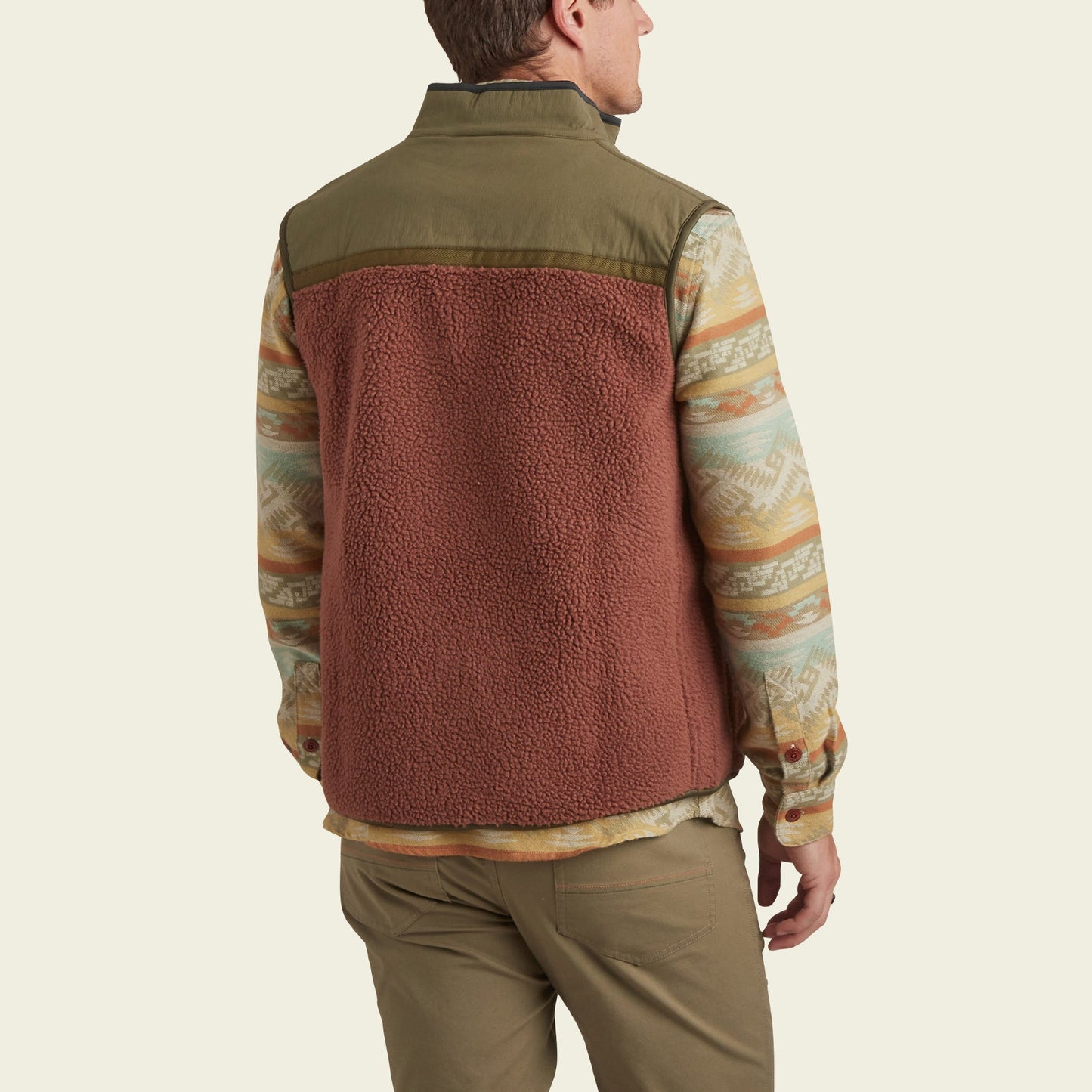 Crozet Fleece Vest - Cherrywood / Olivetree