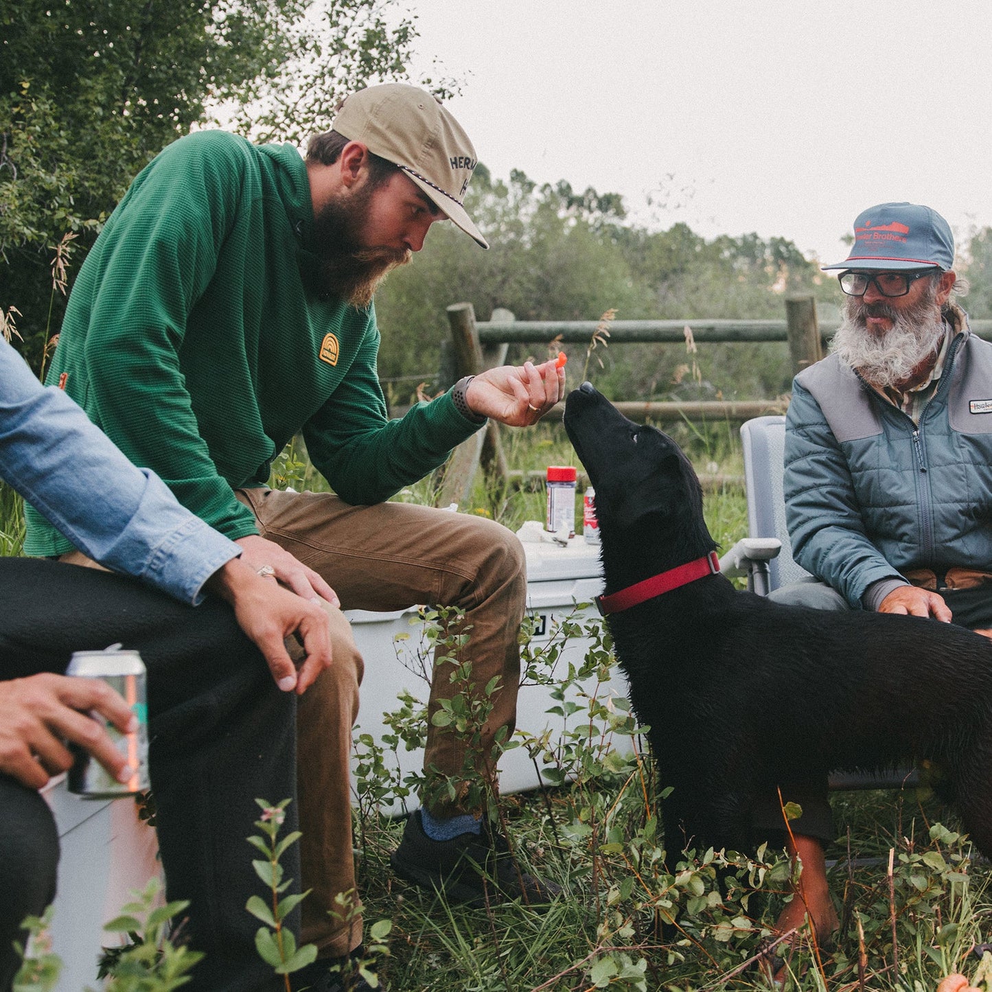 Palo Duro Grid Fleece Hoodie - Hunter Green