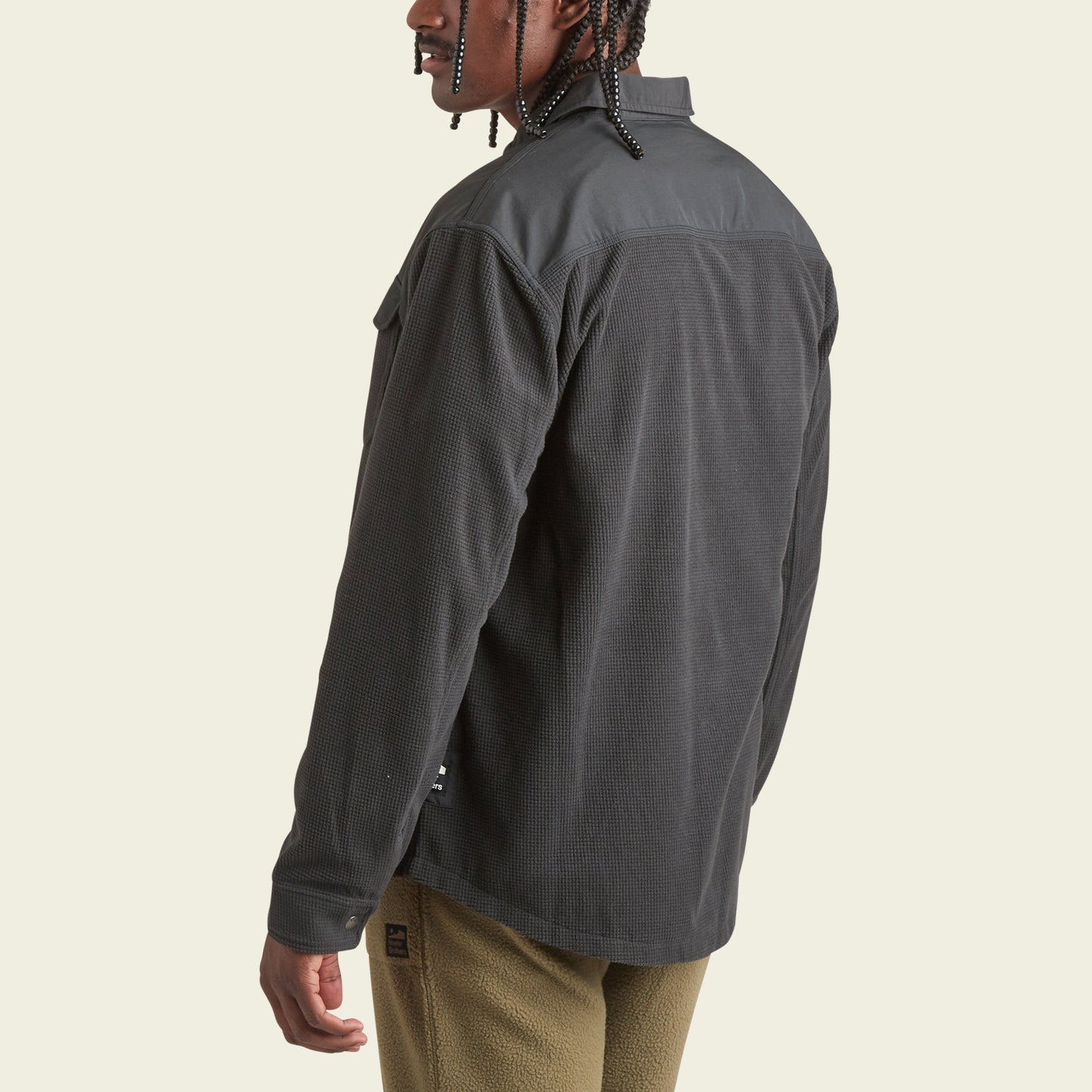 Vapors Grid Fleece Overshirt - Antique Black