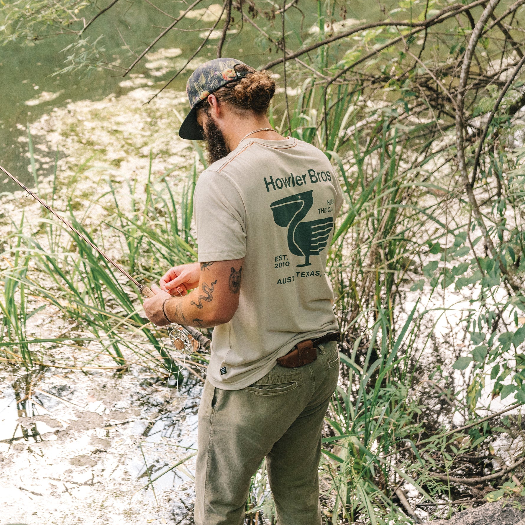 Pelican Postage Pocket T-Shirt - Sand Heather